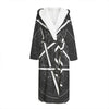 Geometric Inverted Pentagram Print Hooded Bathrobe