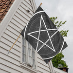 Geometric Inverted Pentagram Print House Flag