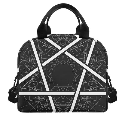 Geometric Inverted Pentagram Print Insulated Lunch Bag
