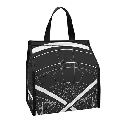 Geometric Inverted Pentagram Print Insulated Lunch Tote