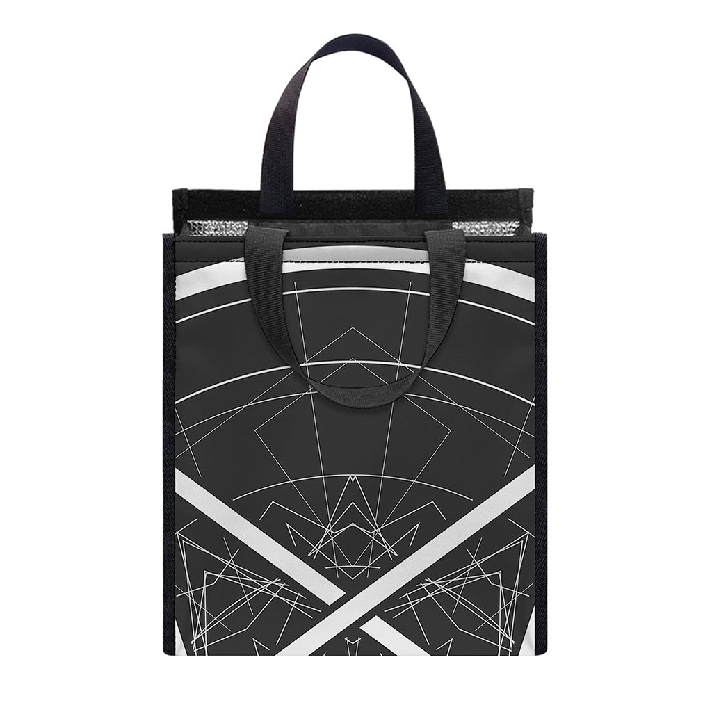 Geometric Inverted Pentagram Print Insulated Lunch Tote