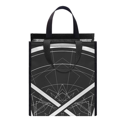 Geometric Inverted Pentagram Print Insulated Lunch Tote