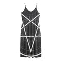 Geometric Inverted Pentagram Print Jersey Midi Cami Dress