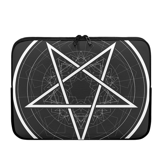 Geometric Inverted Pentagram Print Laptop Sleeve