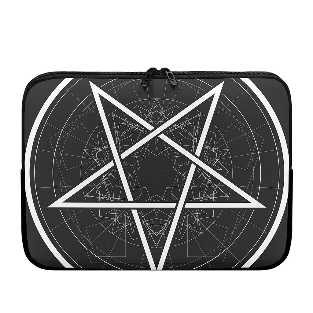 Geometric Inverted Pentagram Print Laptop Sleeve