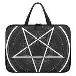 Geometric Inverted Pentagram Print Laptop Sleeve With Handle