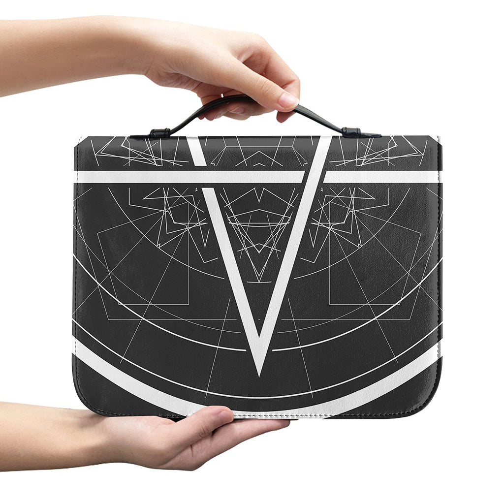 Geometric Inverted Pentagram Print Leather Bible Cover
