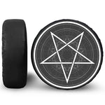 Geometric Inverted Pentagram Print Leather Spare Tire Cover