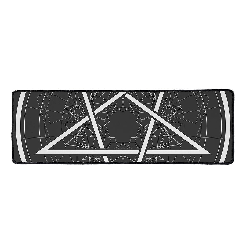 Geometric Inverted Pentagram Print Long Kitchen Mat