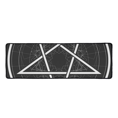 Geometric Inverted Pentagram Print Long Kitchen Mat