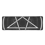 Geometric Inverted Pentagram Print Long Kitchen Mat