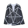 Geometric Inverted Pentagram Print Long Sleeve Short Coat