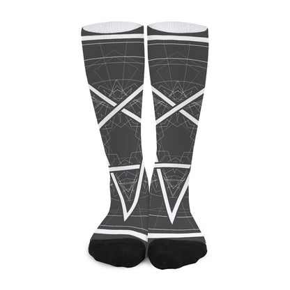 Geometric Inverted Pentagram Print Long Socks