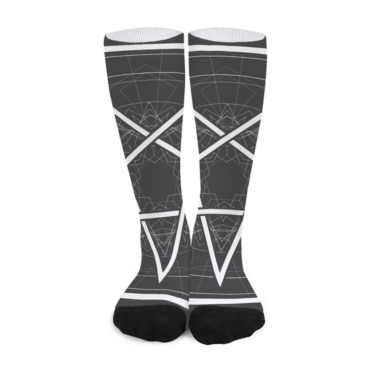 Geometric Inverted Pentagram Print Long Socks