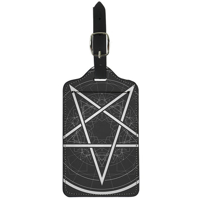 Geometric Inverted Pentagram Print Luggage Tag