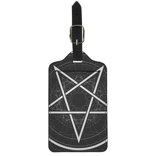 Geometric Inverted Pentagram Print Luggage Tag