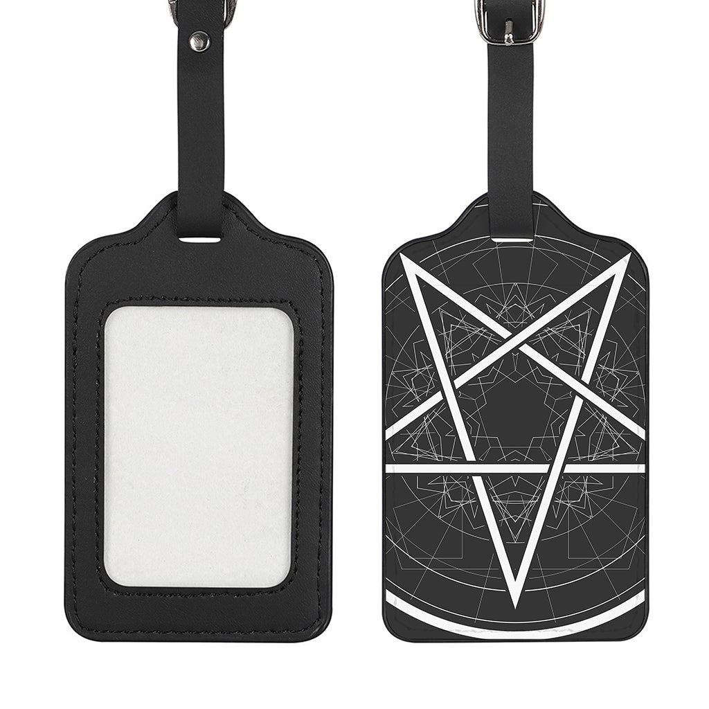 Geometric Inverted Pentagram Print Luggage Tag