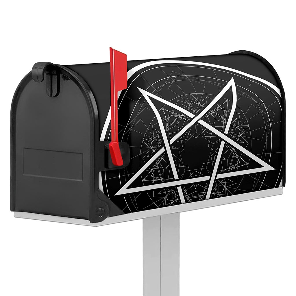 Geometric Inverted Pentagram Print Mailbox Cover