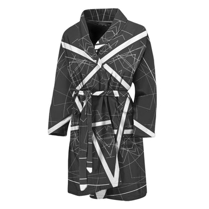 Geometric Inverted Pentagram Print Men's Bathrobe