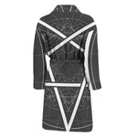 Geometric Inverted Pentagram Print Men's Bathrobe