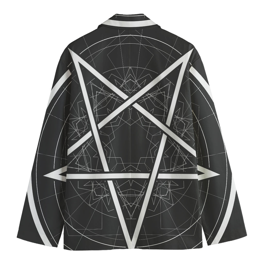 Geometric Inverted Pentagram Print Men's Blazer