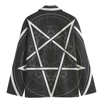 Geometric Inverted Pentagram Print Men's Blazer