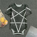 Geometric Inverted Pentagram Print Men's Bodysuit