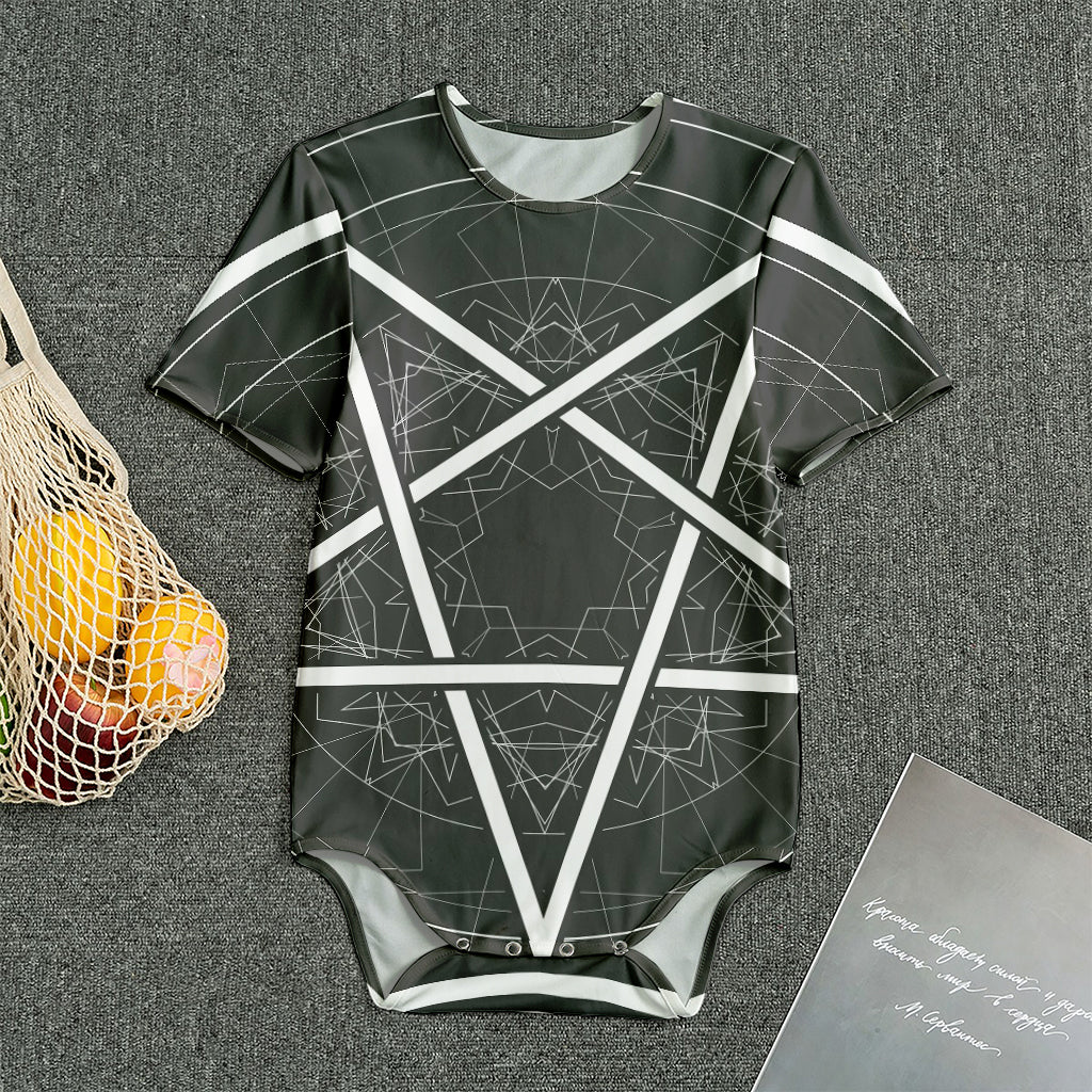 Geometric Inverted Pentagram Print Men's Bodysuit