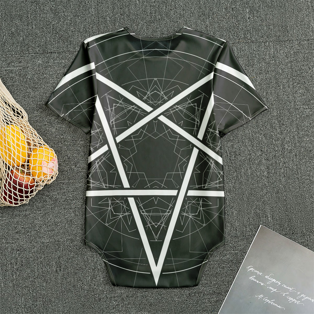 Geometric Inverted Pentagram Print Men's Bodysuit