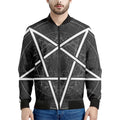 Geometric Inverted Pentagram Print Men's Bomber Jacket