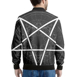 Geometric Inverted Pentagram Print Men's Bomber Jacket