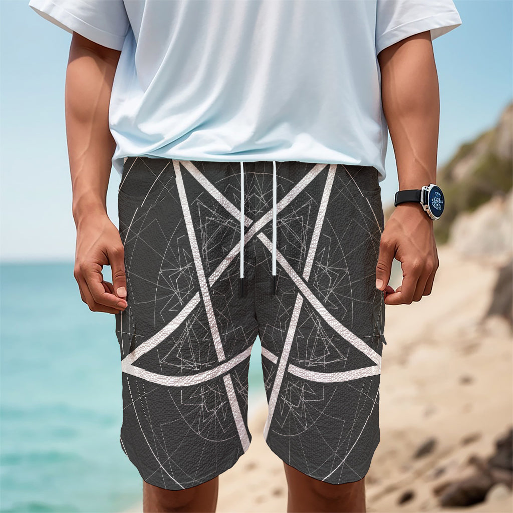 Geometric Inverted Pentagram Print Men's Cargo Shorts