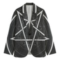 Geometric Inverted Pentagram Print Men's Cotton Blazer
