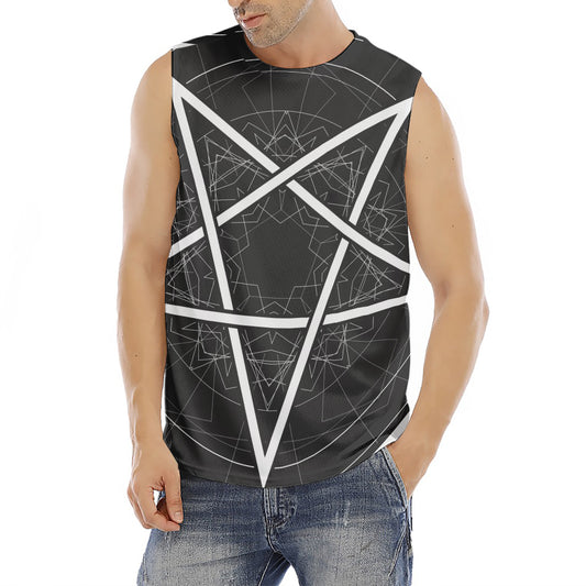 Geometric Inverted Pentagram Print Men's Fitness Tank Top
