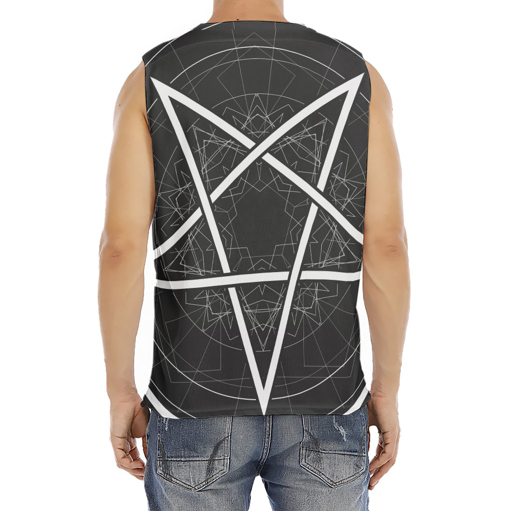 Geometric Inverted Pentagram Print Men's Fitness Tank Top