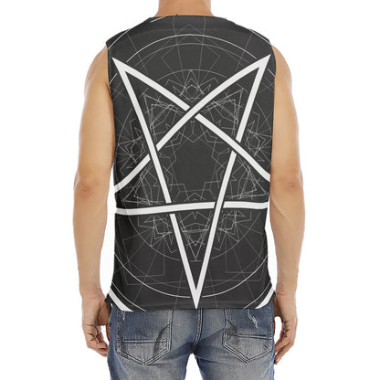 Geometric Inverted Pentagram Print Men's Fitness Tank Top