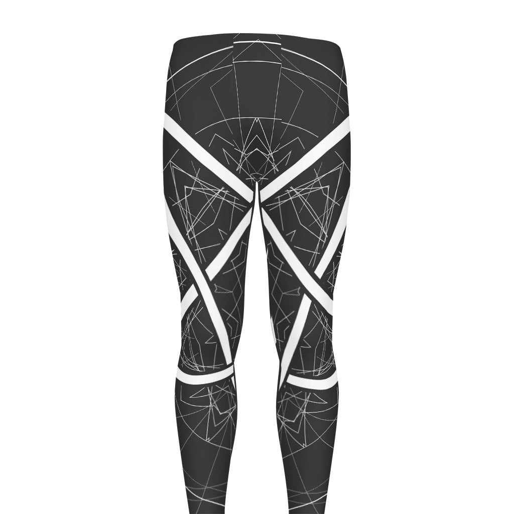Geometric Inverted Pentagram Print Men's leggings