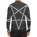 Geometric Inverted Pentagram Print Men's Long Sleeve Rash Guard