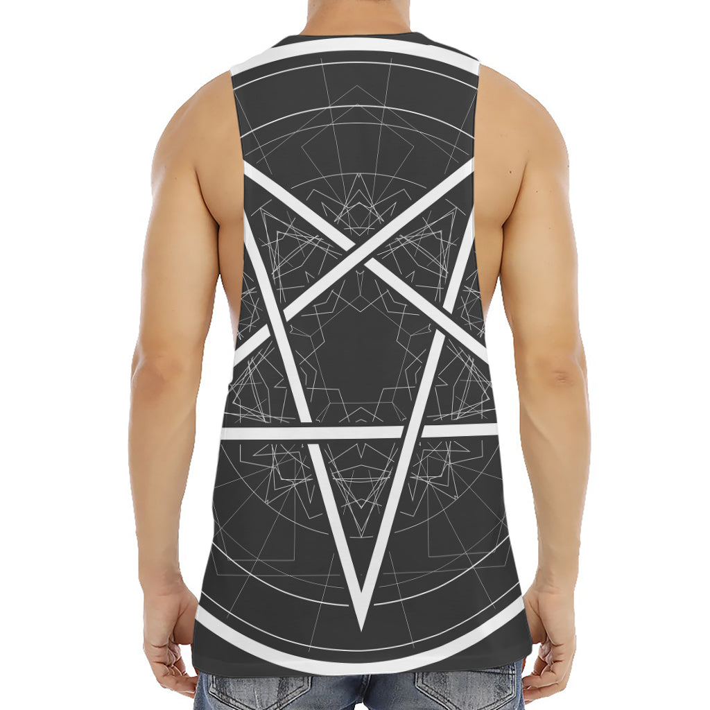 Geometric Inverted Pentagram Print Men's Muscle Tank Top