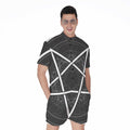 Geometric Inverted Pentagram Print Men's Romper