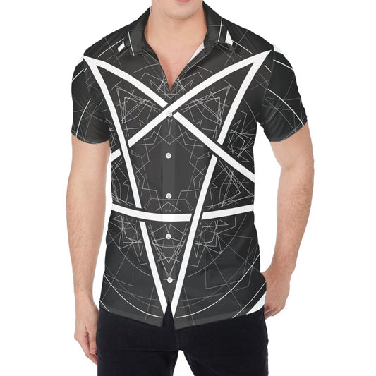 Geometric Inverted Pentagram Print Men's Shirt
