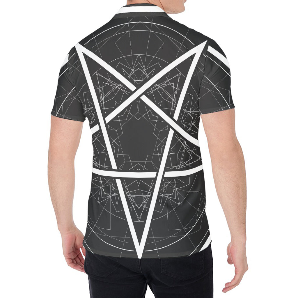 Geometric Inverted Pentagram Print Men's Shirt