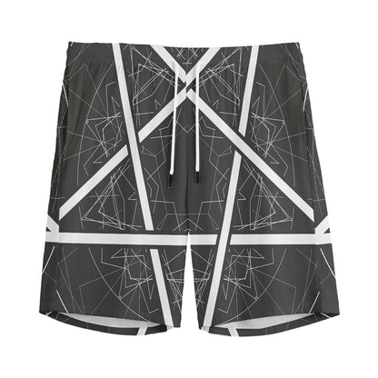 Geometric Inverted Pentagram Print Men's Sports Shorts
