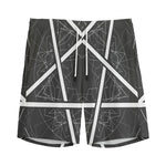 Geometric Inverted Pentagram Print Men's Sports Shorts