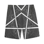 Geometric Inverted Pentagram Print Men's Sports Shorts