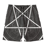 Geometric Inverted Pentagram Print Men's Swim Trunks