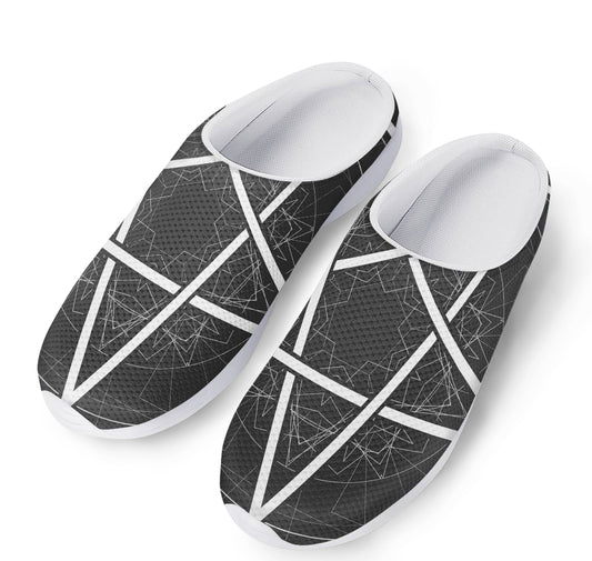 Geometric Inverted Pentagram Print Mesh Casual Shoes