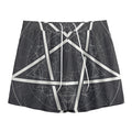 Geometric Inverted Pentagram Print Mesh Shorts