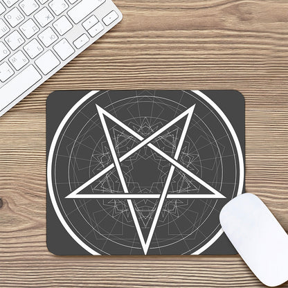 Geometric Inverted Pentagram Print Mouse Pad