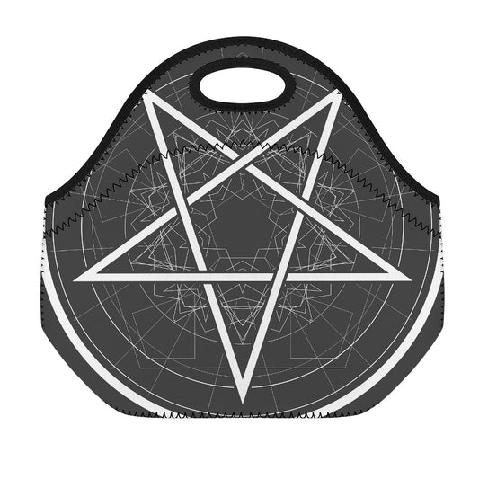 Geometric Inverted Pentagram Print Neoprene Lunch Bag